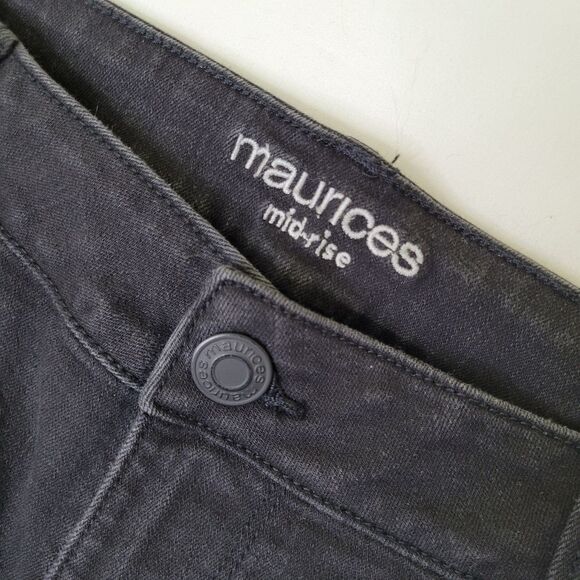 XL REG MAURICES BLACK MID RISE STRETCH 5 POCKET CURVY JEANS - Picture 10 of 10